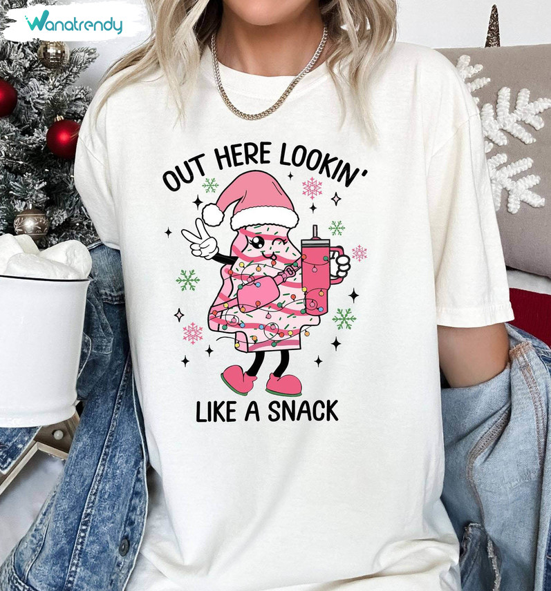 Boojee Out Here Lookin Like A Snack Cute Shirt, Christmas Tree Cake Long Sleeve Unisex Hoodie