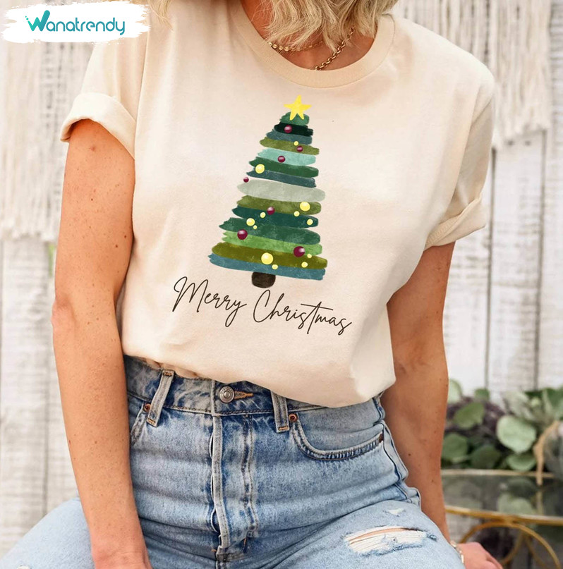 Merry Christmas Tree Shirt, Christmas Funny Sweater Long Sleeve
