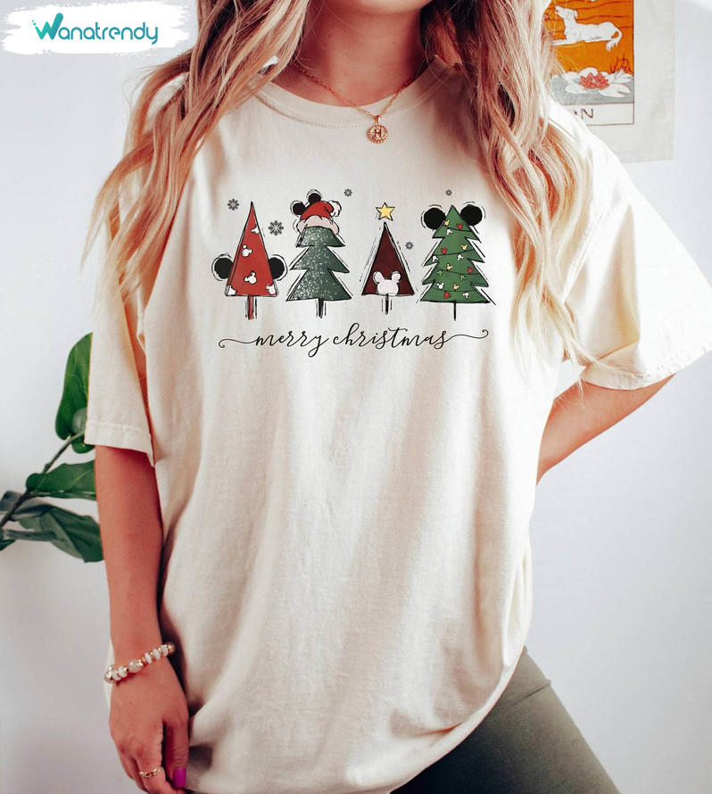 Merry Christmas Tree Shirt, Merry And Bright Disney Long Sleeve Short Sleeve