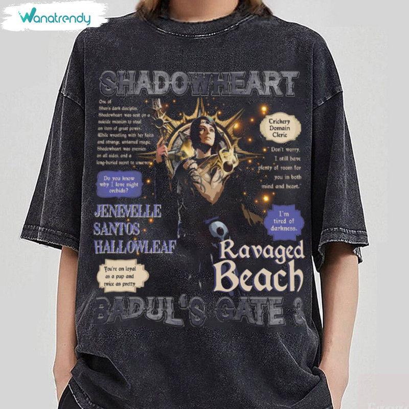 Limited Shadowheart Shirt, Vintage Baldur Gate 3 Short Sleeve Tee Tops