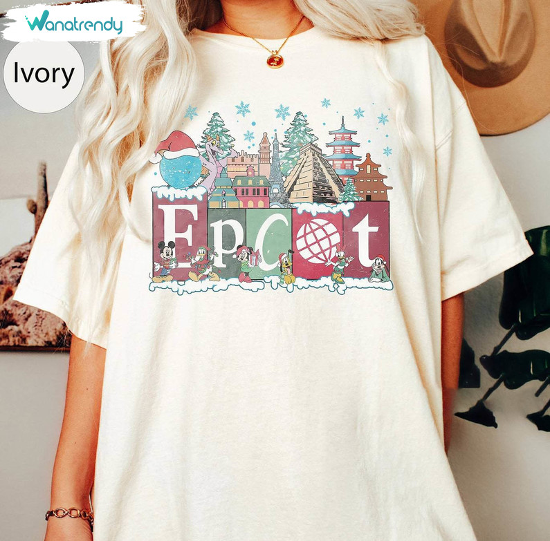 Epcot Christmas Shirt, Joy To The World Disney Christmas Crewneck Sweatshirt Tee Tops