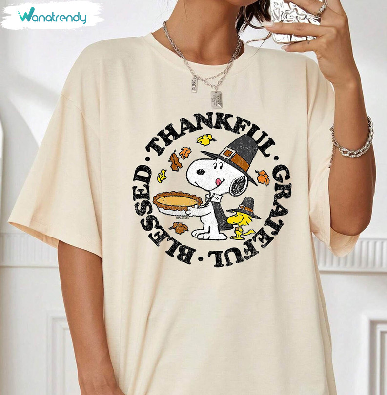 Thanksgiving Snoopy Shirt, Autumn Snopy Thanksgiving Short Sleeve Tee Tops