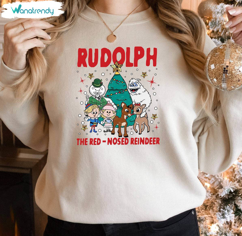 Rudolph The Red Nosed Reindeer Christmas Shirt, Very Merry Christmas Unisex Hoodie Short Sleeve