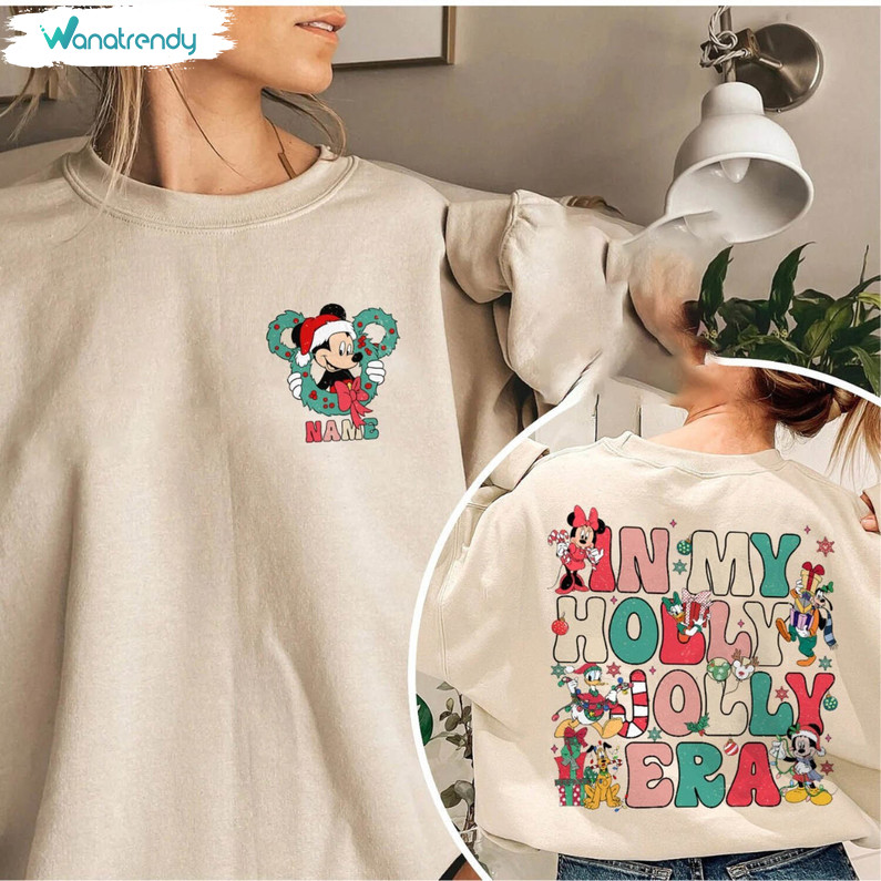 In My Holly Jolly Era Disney Christmas Shirt, Mickey And Friends Unisex T Shirt Crewneck Sweatshirt