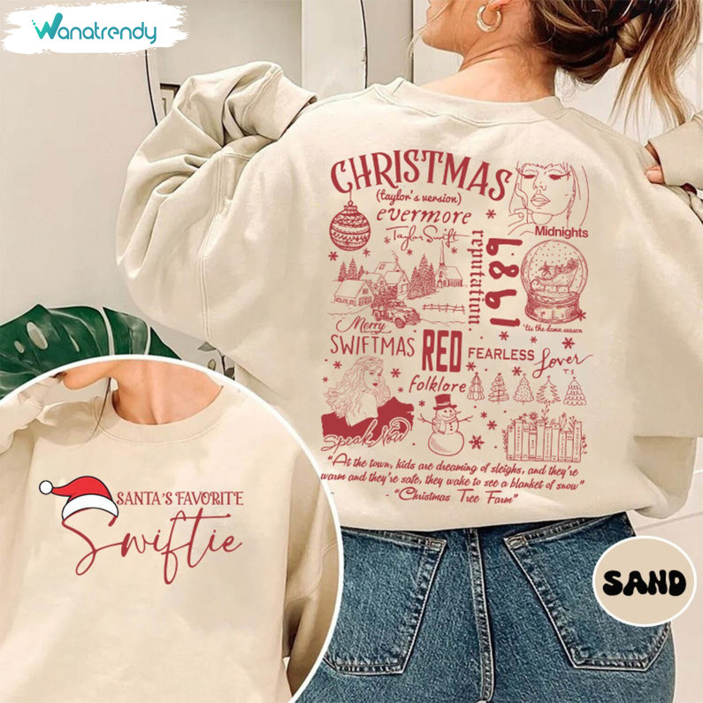 Merry Swiftmas Shirt, Santa Favorite Swiftie Crewneck Sweatshirt Unisex T Shirt