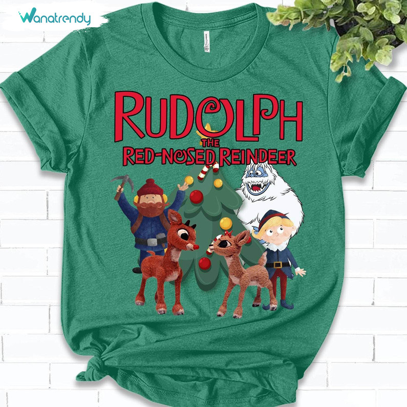Rudolph Reindeer Christmas Shirt, Christmas Vintage Crewneck Sweatshirt Tee Tops