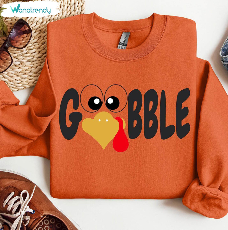 Gobble Turkey Sweatshirt , Thanksgiving Unisex T Shirt Short Sleeve