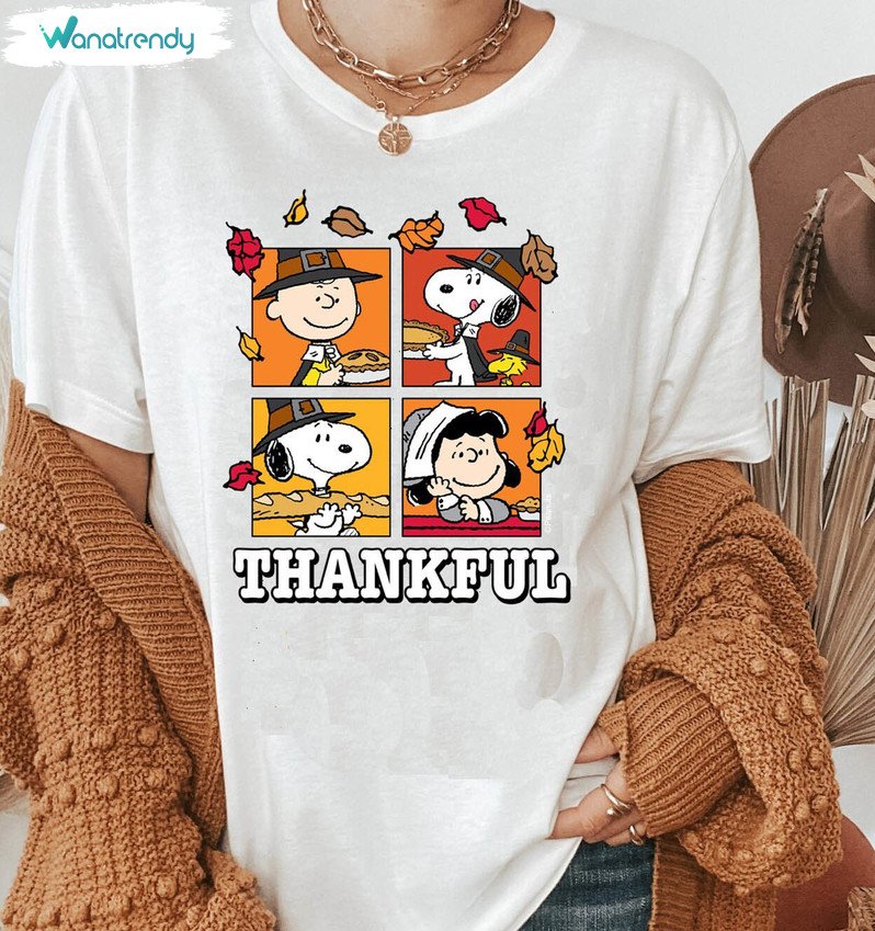 Thanksgiving Snoopy Shirt, Fall Leaves Unisex Hoodie Sweater