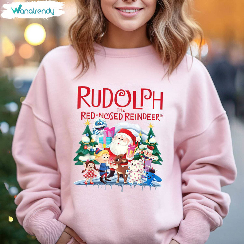 Rudolph The Red Nosed Reindeer Christmas Trendy Tee Tops Unisex Hoodie