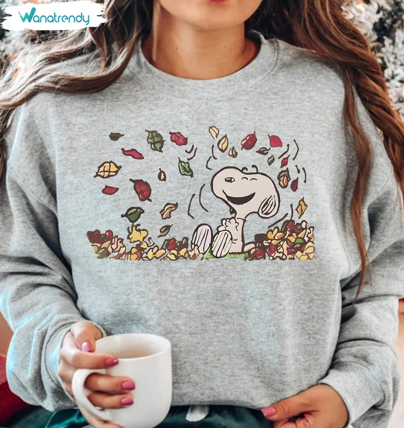 Fall Snoopy Shirt, Snoopy Autumn Leaves Pumpkin Unisex Hoodie Sweater