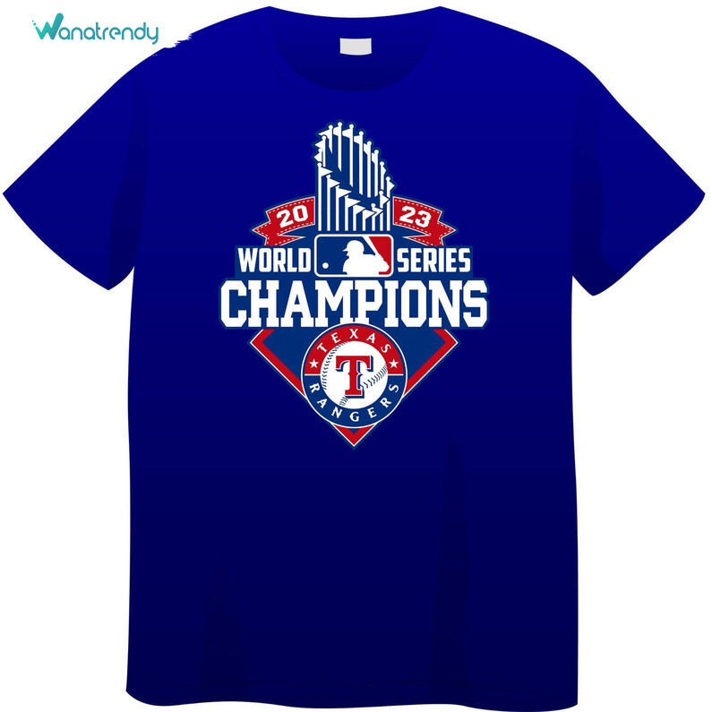 Texas Rangers World Series Champions Trendy Crewneck Sweatshirt Short Sleeve