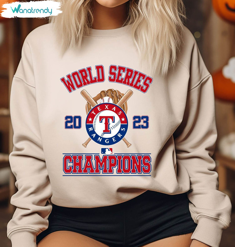 Texas Rangers World Series 2023 Shirt, Trendy Sweater Crewneck Sweatshirt