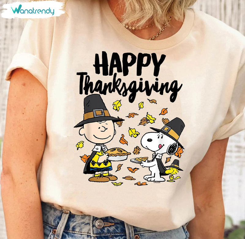 Snoopy Thanksgiving Funny Shirt, Thankful Cartoon Dog Unisex T Shirt Crewneck Sweatshirt