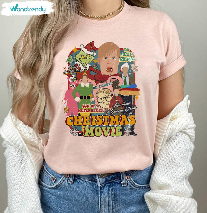 Vintage Christmas Movie Comfort Shirt, Christmas Movie All Characters Sweater Crewneck Sweatshirt