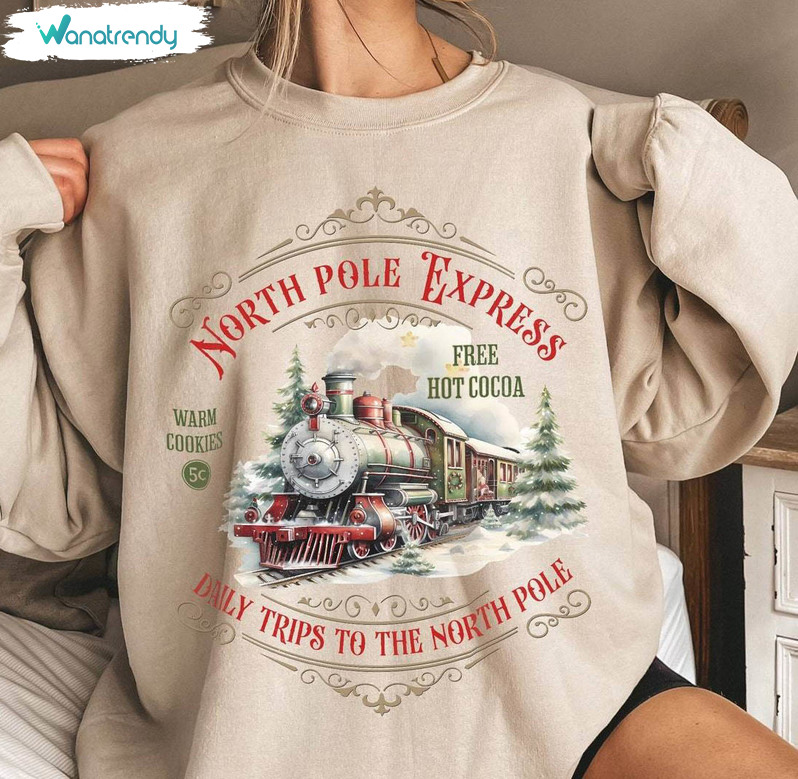 North Pole Express Shirt, North Pole Train Tee Tops Short Sleeve