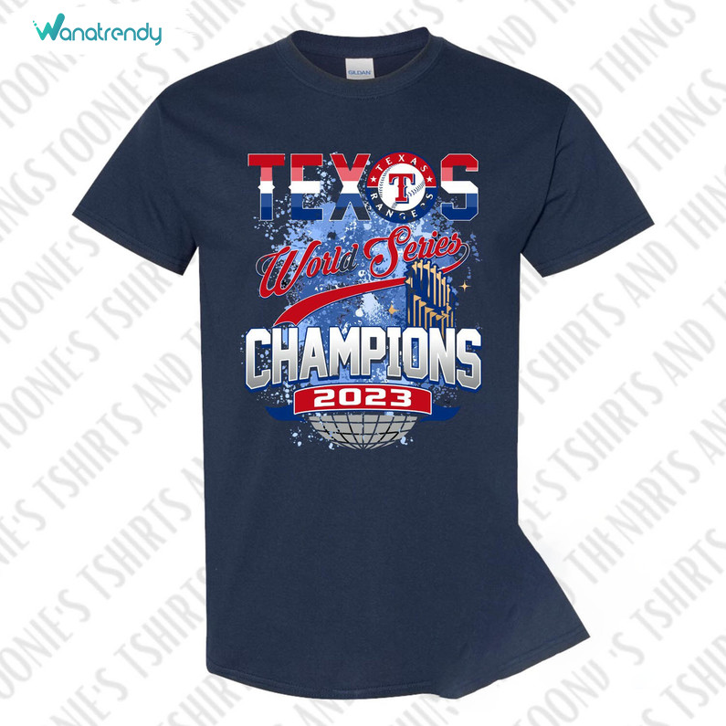 Texas Rangers World Series Shirt, Trendy Short Sleeve Tee Tops