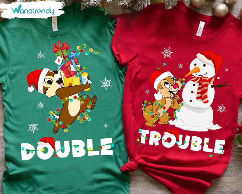 Disney Couple Chip And Dale Christmas Shirt, Very Merry Xmas Sweater Long Sleeve