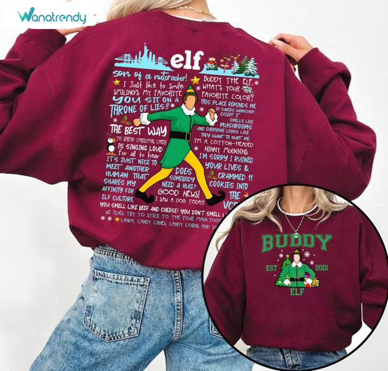 Buddy Elf Omg Santa I Know Him Shirt, Elf Christmas Tee Tops Unisex Hoodie