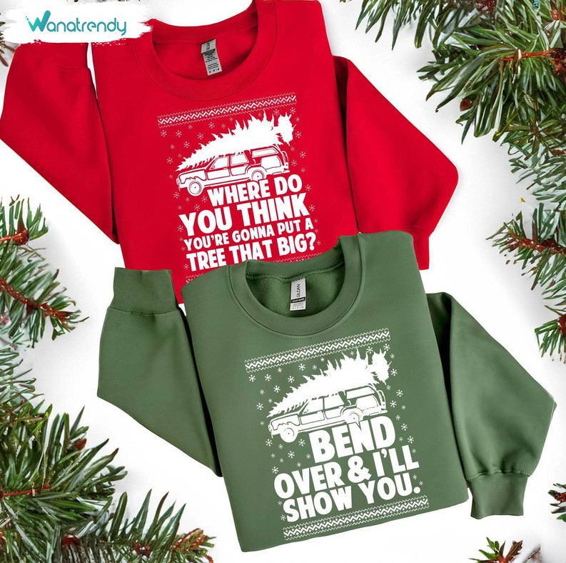 Bend Over And I Ll Show You Couple Shirt, Christmas Tee Tops Sweater