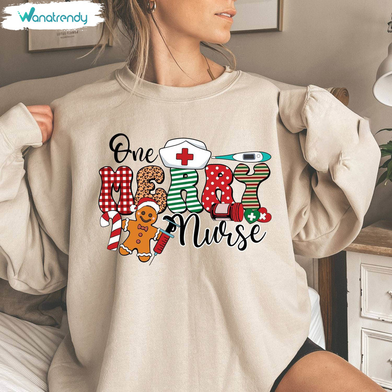 One Merry Nurse Christmas Shirt, Nurse Christmas Tee Tops Unisex T Shirt