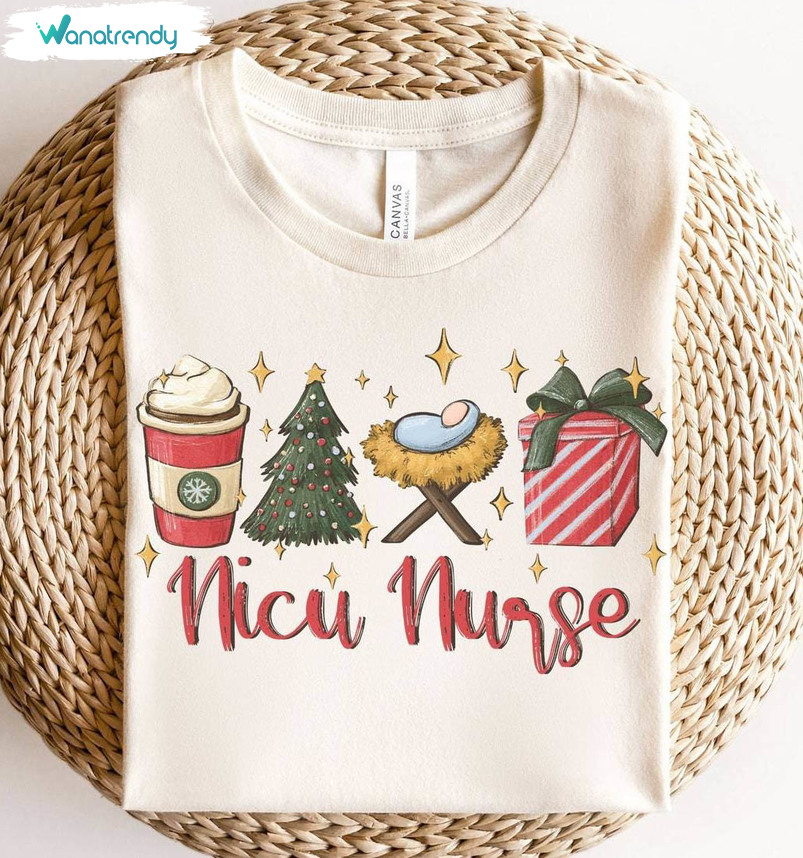 Nicu Nurse Christmas Retro Shirt, Hospital Xmas Party Crewneck Sweatshirt Sweater