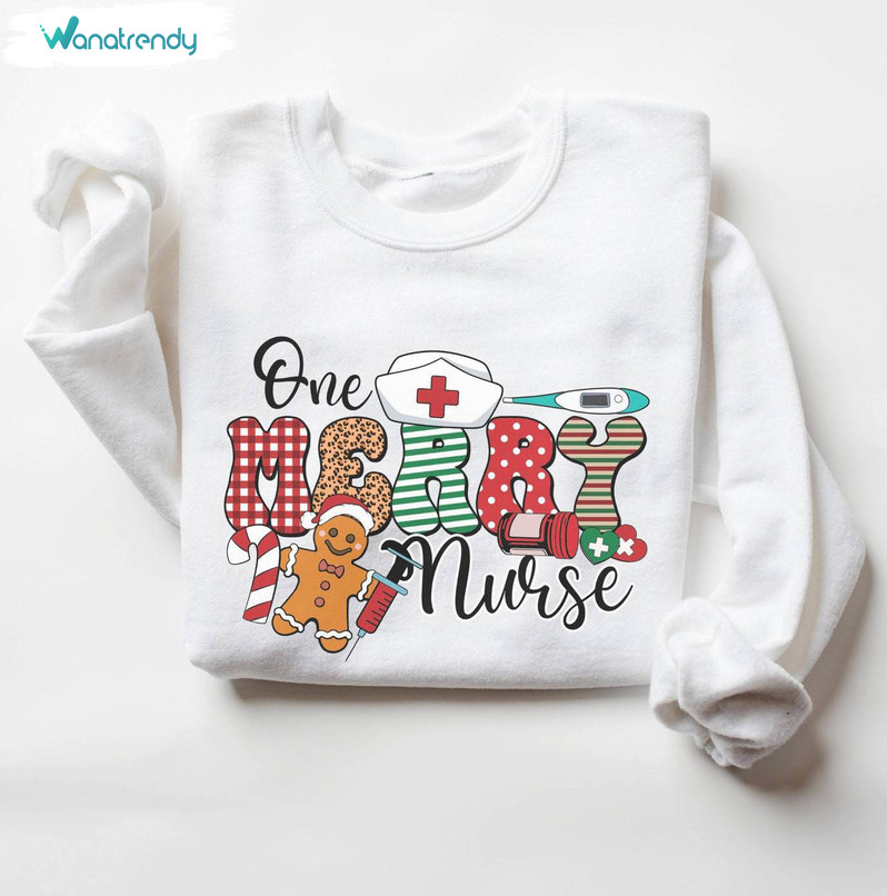 One Merry Nurse Shirt, Christmas Holiday Tee Tops Unisex Hoodie
