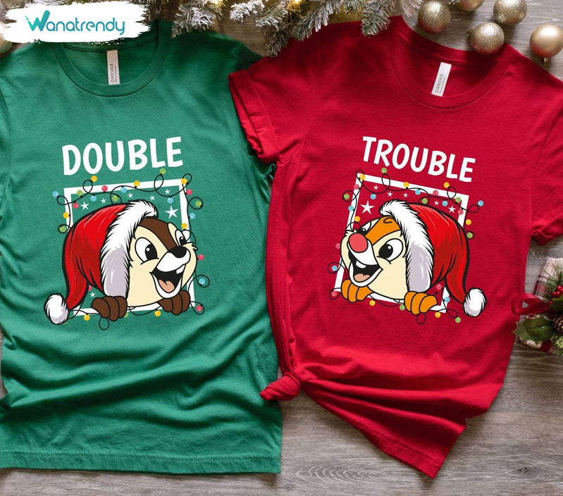 Chip And Dale Christmas Shirt, Disney Christmas Tee Tops Unisex Hoodie