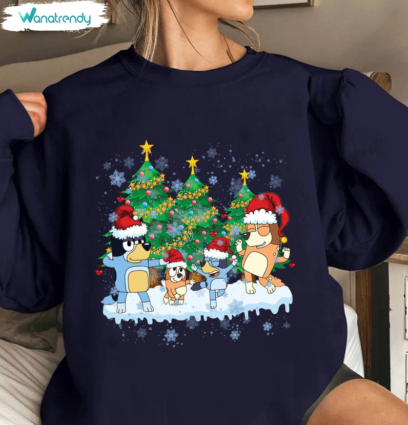 Christmas Bluey Family Shirt, Christmas Family Bluey Unisex T Shirt Crewneck Sweatshirt