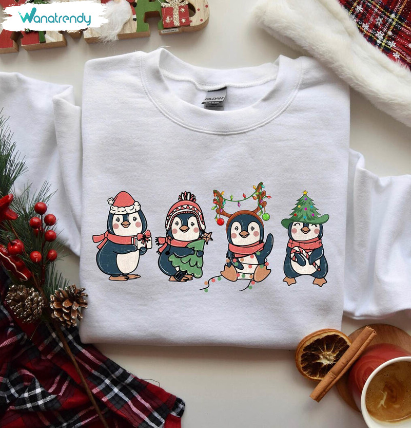 Penguin Christmas Shirt, Christmas Penguin Lover Long Sleeve Sweater