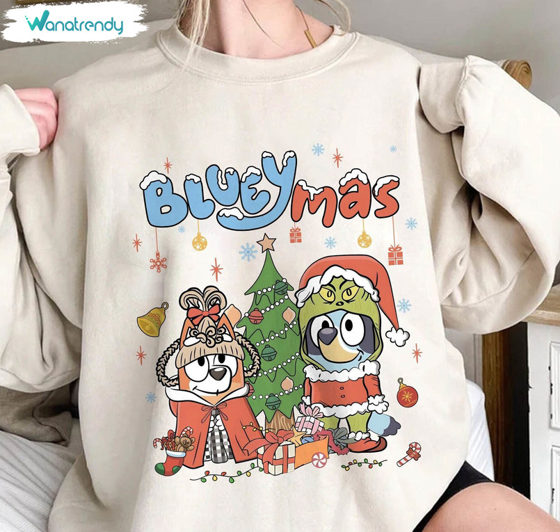 Blueymas Christmas Shirt, Merry Christmas Crewneck Sweatshirt Tee Tops