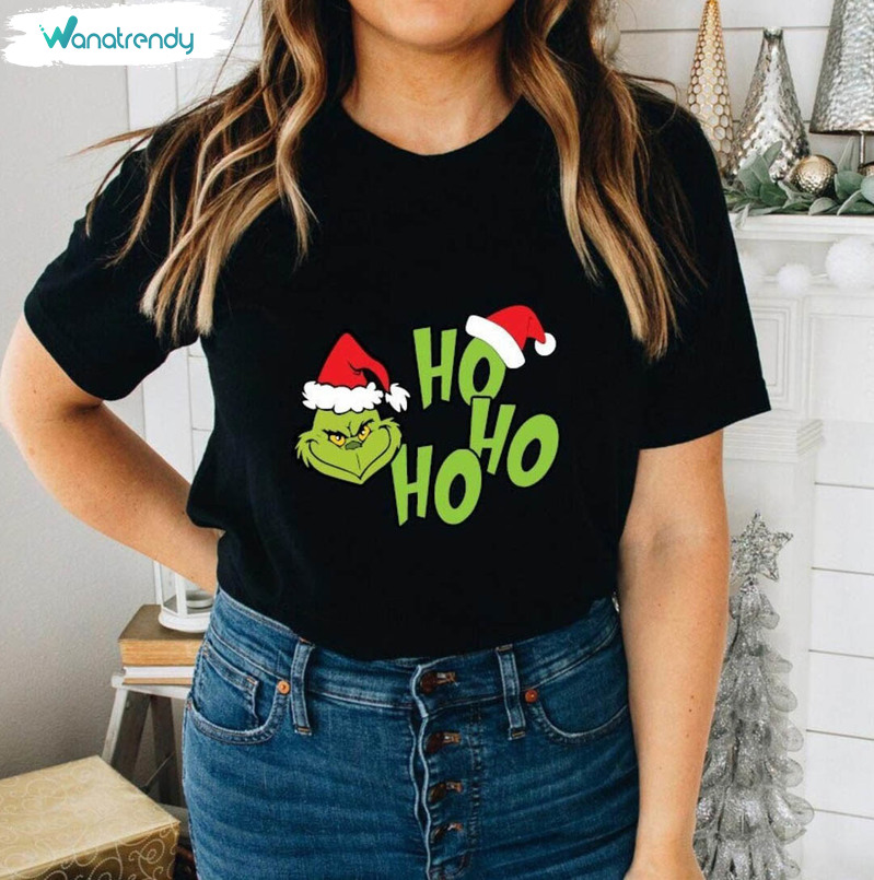 Hohoho Grinch Funny Shirt, Christmas Cute Unisex T Shirt Tee Tops