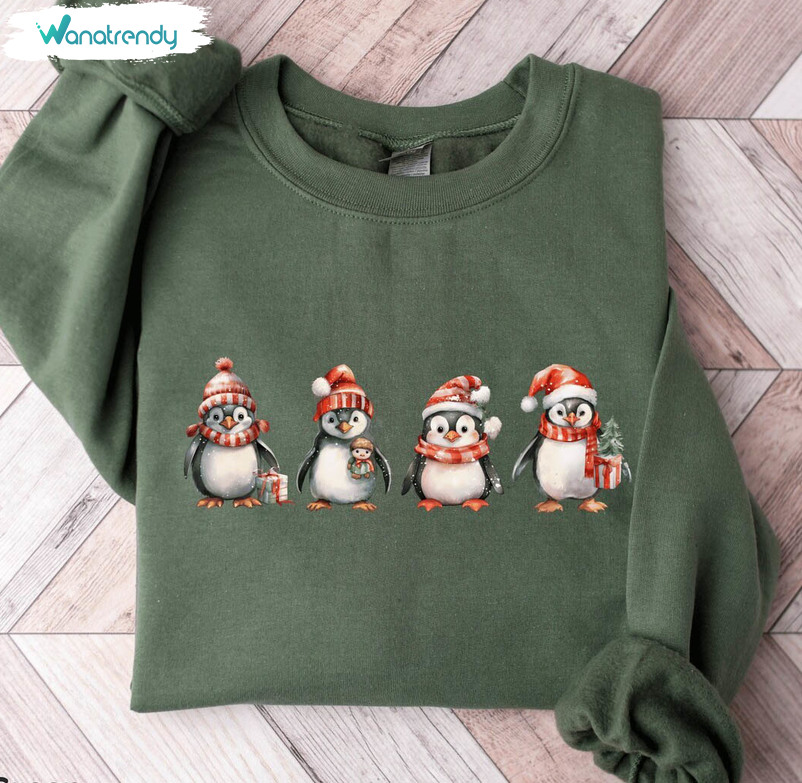 Christmas Penguin Shirt, Funny Christmas Hoodie Tee Tops