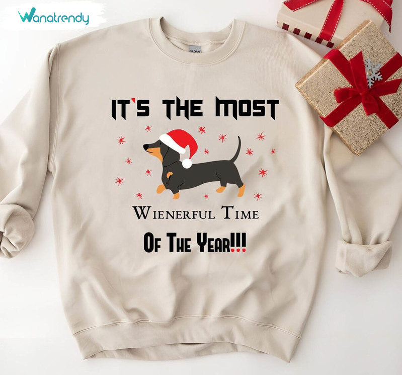 Weiner Dog Christmas Shirt, Christmas Dachshund Short Sleeve Long Sleeve