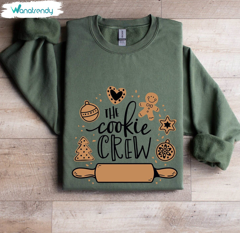 Christmas The Cookie Crew Shirt, Cookie Lover Tee Tops Short Sleeve