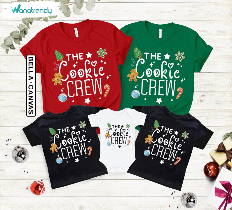 The Cookie Crew Trendy Shirt, Christmas Tee Tops Long Sleeve