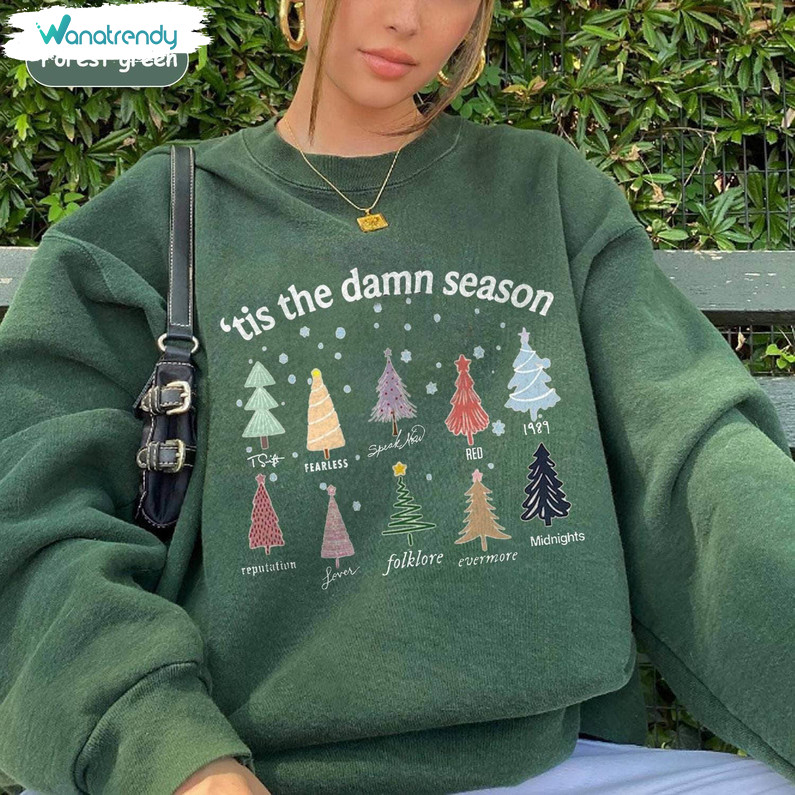 Vintage Tis The Damn Season Shirt, Christmas Tree Unisex Hoodie Tee Tops