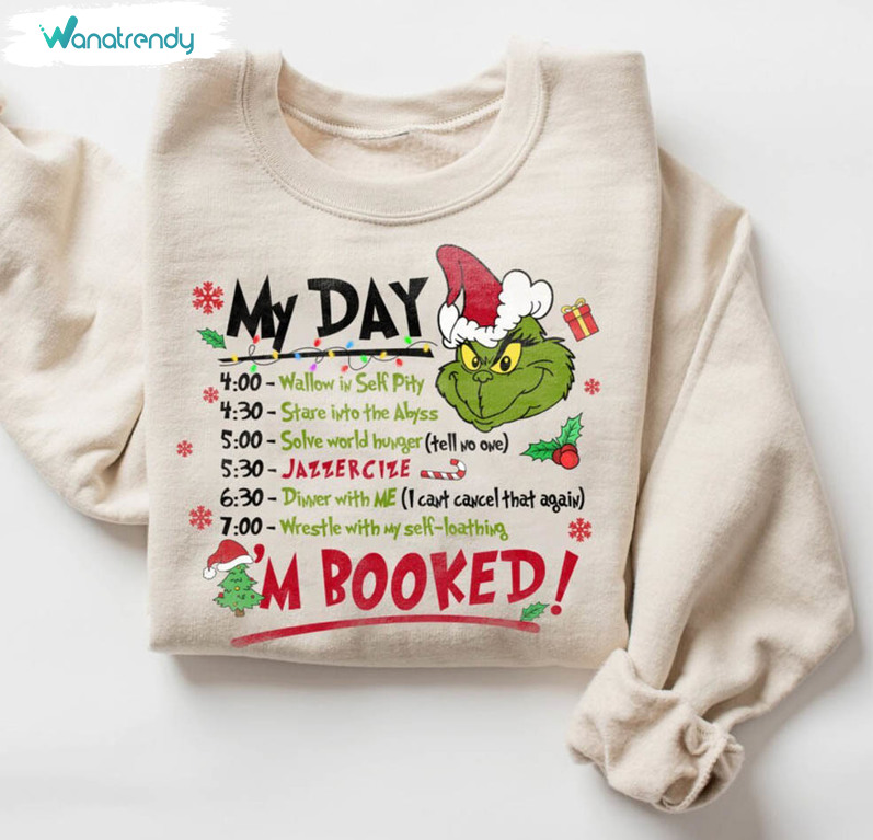 My Day U M Book Grinch Christmas Shirt, Christmas Joy Long Sleeve Unisex Hoodie