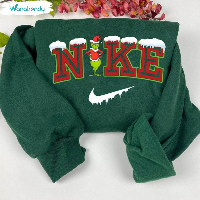 Nike Grinch Shirt, Funny Christmas Cute Unisex Hoodie Tee Tops