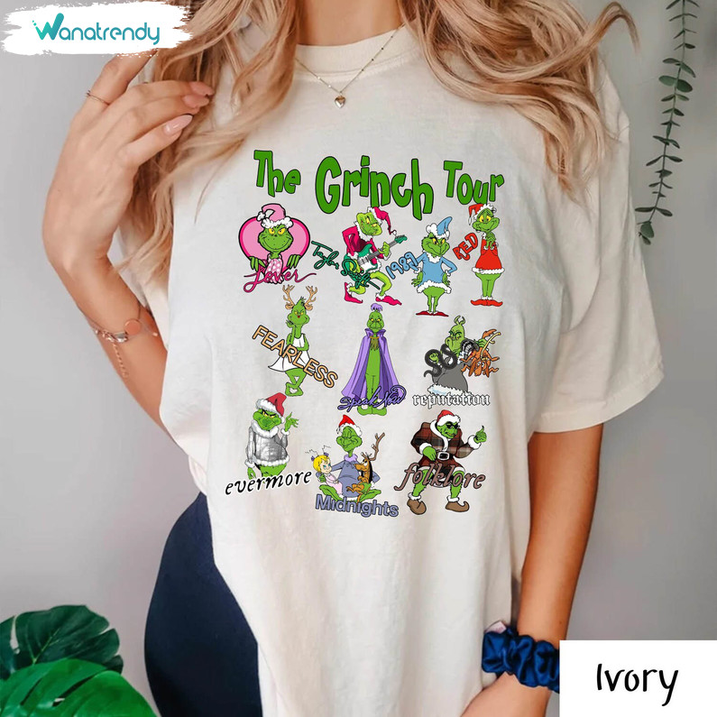 The Grinch Tour Shirt, Christmas Taylor Sweater Short Sleeve