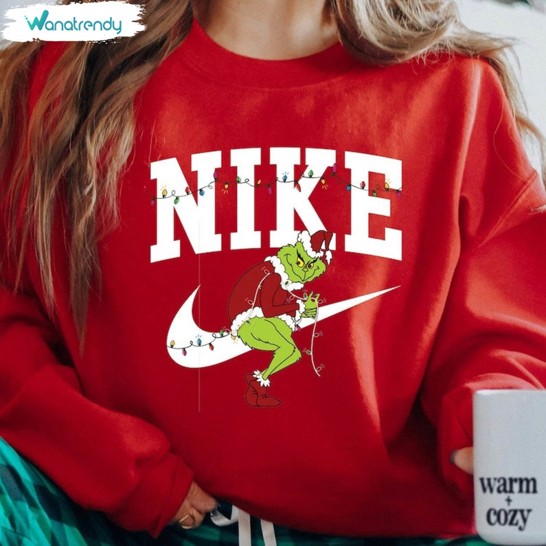Nike Grinch Shirt, Christmas Grinch Sweater Crewneck Sweatshirt