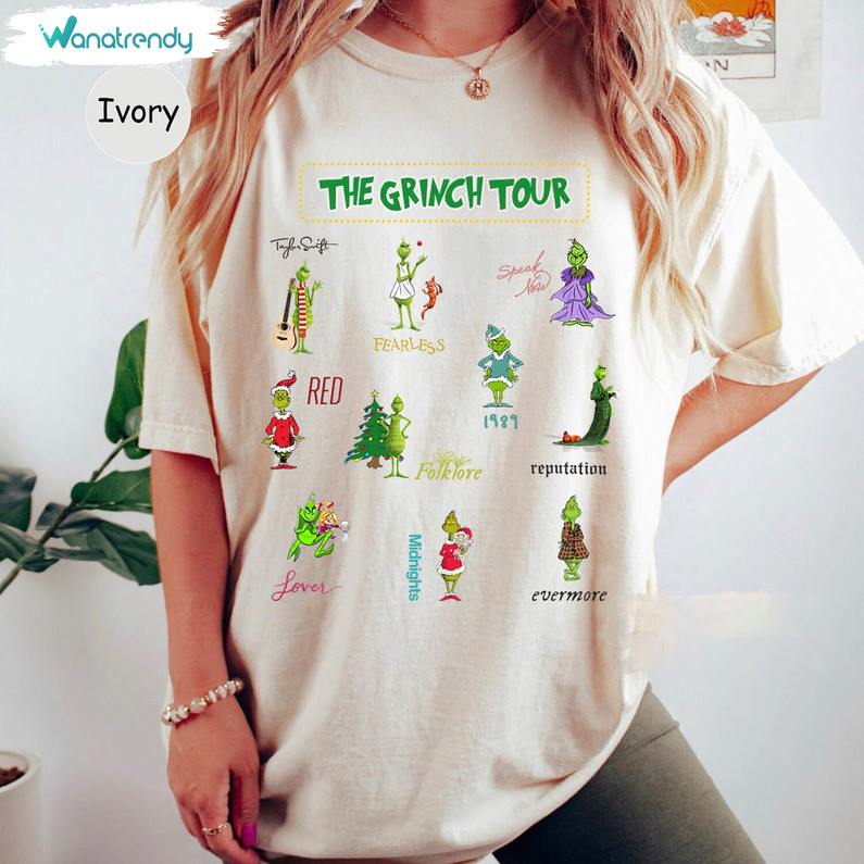 The Grinch Tour Shirt, Comfort Christmas Grinch Long Sleeve Unisex Hoodie