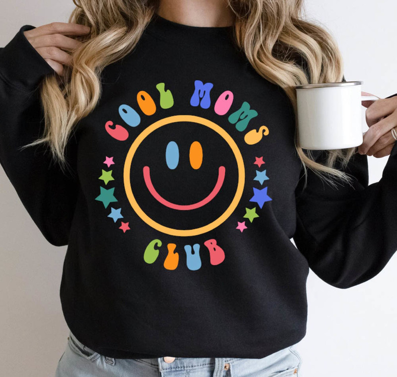 Cool Moms Club Colorful Smile Face Sweatshirt