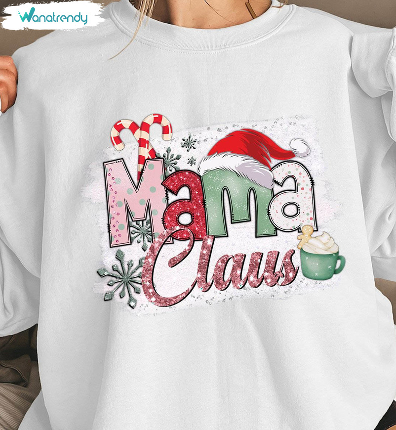 Mama Claus Sweatshirt, Christmas Mama Claus Short Sleeve Long Sleeve