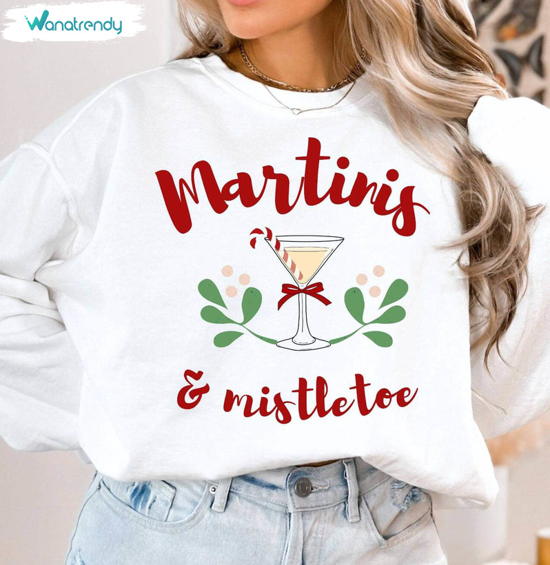 Merrier With A Martini Shirt, Christmas Drinking Unisex T Shirt Unisex Hoodie