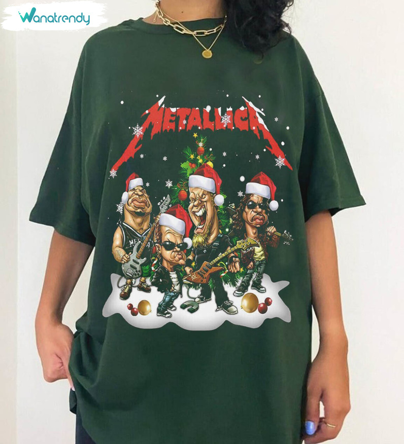 Metallica Band Shirt, Christmas Rock Band Tee Tops Unisex Hoodie