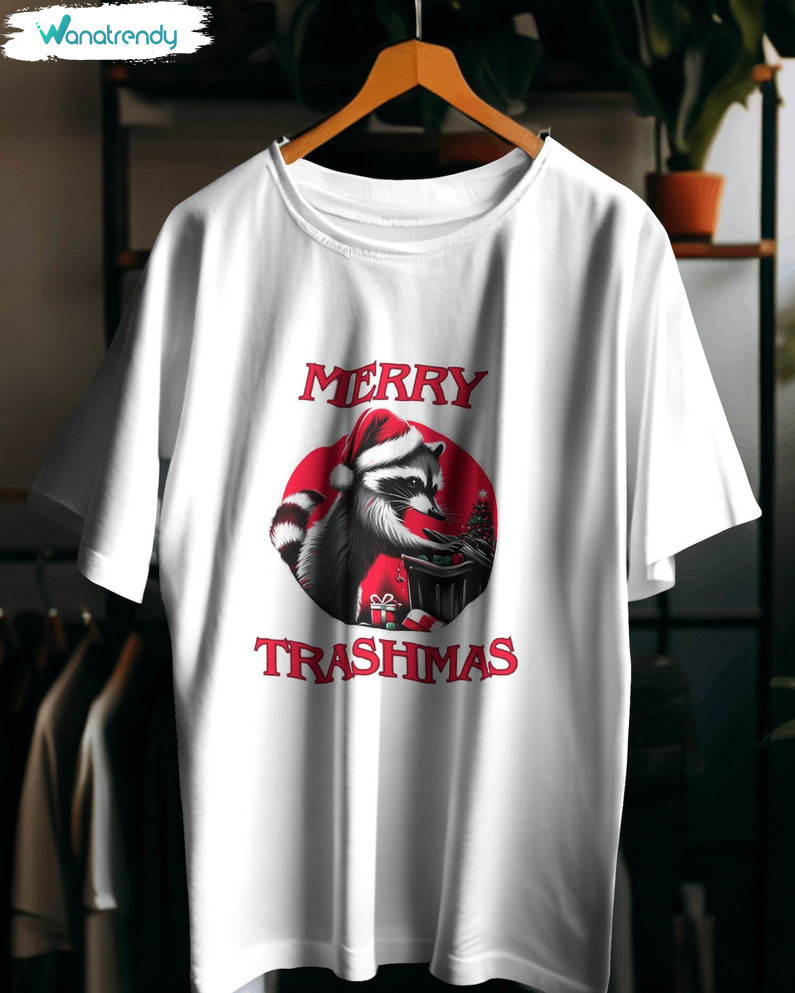 Merry Trashmas Shirt, Funny Christmas Animals Unisex T Shirt Short Sleeve