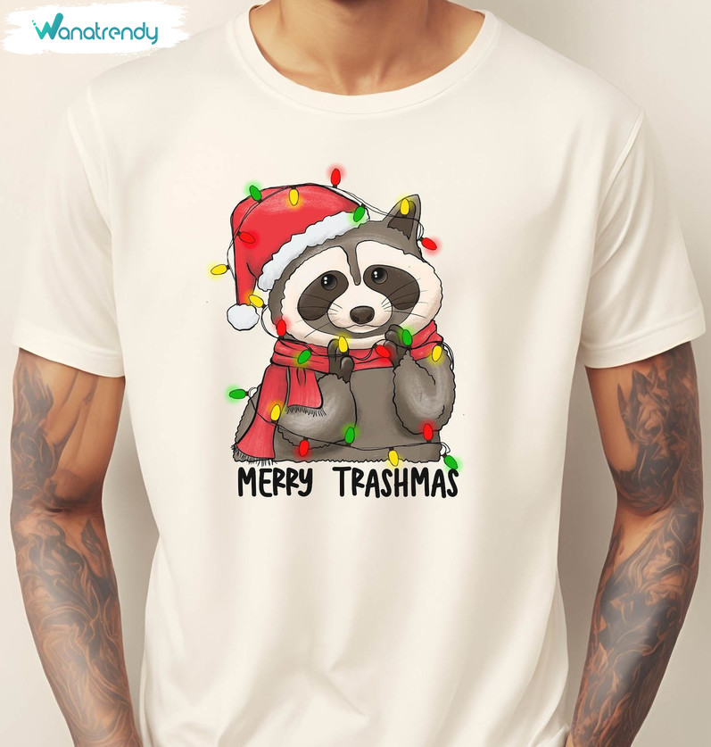 Merry Trashmas Shirt, Funny Raccoon Crewneck Sweatshirt Unisex Hoodie