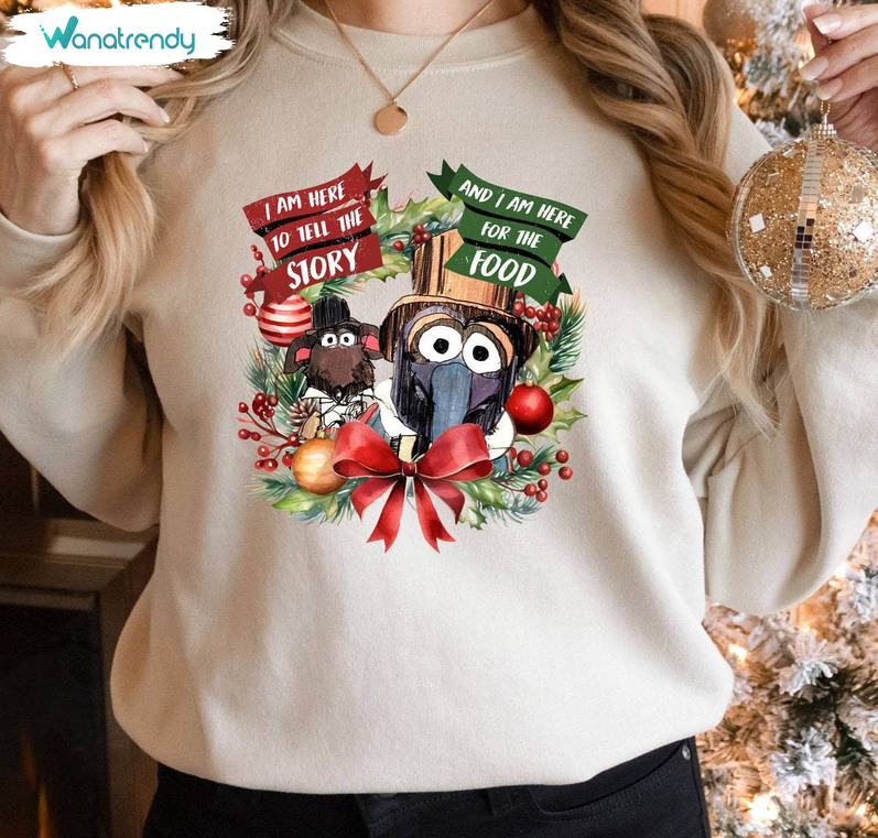 Gonzo Rizzo The Muppet Christmas Shirt, I M Here For The Food Story Long Sleeve Unisex Hoodie