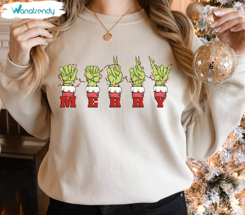 Sign Language Christmas Sweatshirt, Hand Language Holiday Long Sleeve Unisex Hoodie