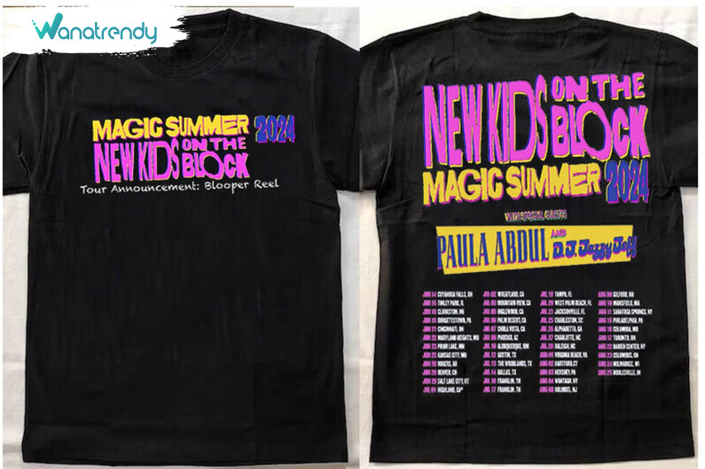 New Kids On The Block Shirt, Magic Summer Tour 2024 Crewneck Sweatshirt Long Sleeve